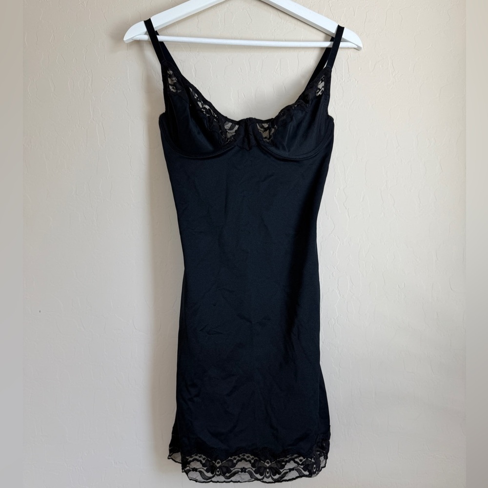 Nancy Ganz Black Lace Shapewear Slip